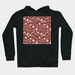 White Daisies Field Garnet Pattern Flowers Hoodie